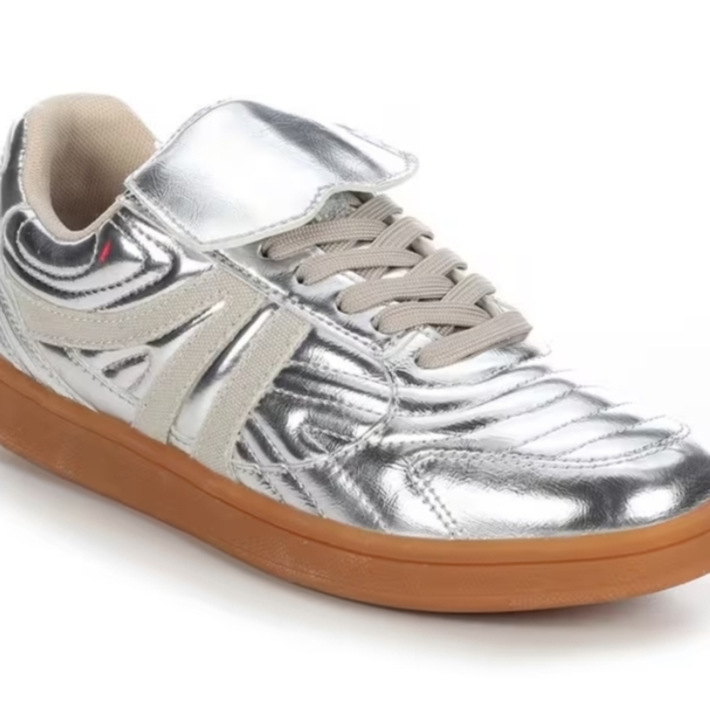 Steve Madden Silver Metallic Madrid Sneakers